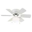 30-Inch 5-Blade White Atrium Hugger Ceiling Fan With Light