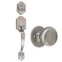 Satin Nickel Sussex 2-Way Adjustable Entry Door Handle Set With Knob