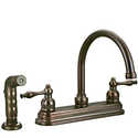 2-Handle Antique Copper Saratoga Kitchen Faucet With Sprayer Oil Rubbed Bronze