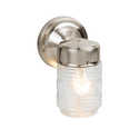 1-Light Satin Nickel Outdoor Jelly Jar Down Light Wall Fixture