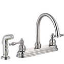 2-Handle Satin Nickel Saratoga Kitchen Faucet With Sprayer Oil Rubbed Bronze
