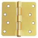 4-Inch X 4-Inch 1/4 Satin Brass Radius Corner Door Hinge