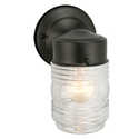 1-Light Black Outdoor Jelly Jar Down Light Fixture