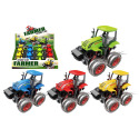 Friction-Powered Big Wheel Farm Tractor Stunt Toy With Rubber Tires, Assorted Colors