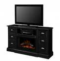 Gibbons Black Media Console With 25-Inch Electric Firebox