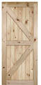 36 x 84-Inch K-Bar Knotty Pine V-Grooved Barn Door   