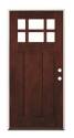 36-Inch X 80-Inch Left-Hand Mahogany Bevel Insulated Glass Pre-Finished Prehung Door 