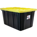 27-Gallon Yellow And Black Stackable Storage Tote