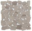 12 x 12-Inch Taupe Cultura Pebbles Stone Tile On Interlocking Mesh