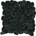 12-Inch X 12-Inch, Black, Flat, Rivera Pebbles Tile