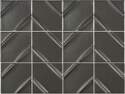 12 x 16-Inch Black Chevron Kumito Glazed Ceramic Tile