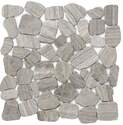12 x 12-Inch Gray Cultura Pebbles Stone Tile On Interlocking Mesh