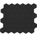 Rezone 11-Inch X 13-Inch, 2-Inch Hex Matte Black Unglazed Porcelain Tile