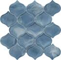 10-Inch X 10-Inch Splash Arabesque Blue Mosaic Wall Tile, Each