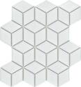 10-Inch X 12-Inch, Influence White, Cube Mosaic Glazed Tile With Mesh Backing, Each