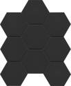 9-Inch X 10-Inch, 3-Inch Hex, Source Black, Unglazed Through Body Colored Porcelain Tile, Each