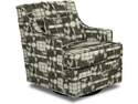 Black Geometric Print Accent Swivel Glider Chair