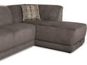 Gray Right Arm Facing Chaise With Throw Pillow