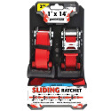 1-Inch x 14-Foot 1200-Pound Sliding Ratchet Straps 2-Pack