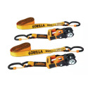 1-Inch X 12-Foot 1500-Lb Capacity Ratchet Strap With Grip Handles And Cap Locks 2-Pack