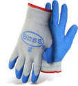 Medium Gray/Blue String Knit Glove With Rubber Palm