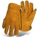 Large Gold Insulated Leather Driver Glove