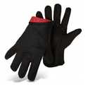 Large Brown Jersey Glove With Red Fleece Lining