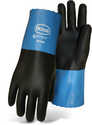 Large Black/Blue Neoprene Glove With 11-Inch Gauntlet Cuff