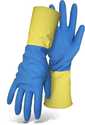 Large Blue/Yellow Neoprene Glove With 13-Inch Gauntlet Cuff