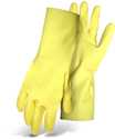 Small Yellow Flock Lined Glove With 12-Inch Cuff