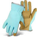 Ladies' Tan Spandex Garden Glove With Leather Palm And Open Cuff, Assorted Colors