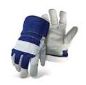 Large Blue/White Insulated Glove With Leather Palm