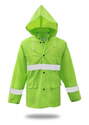 Large High-Visibility Green Lined PVC Rain Jacket
