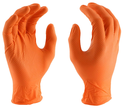 X-Large Orange Disposable Nitrile Glove With Diamond Grip, 100-Pack Box