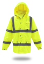 2x-Large Yellow Waterproof Lined Rain Jacket With Removable Hood