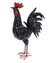 22-Inch Black Rooster Statue