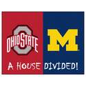 33-3/4 x 42-1/2-Inch Blue And Red Rectangular Area Rug, Ohio State And Michigan