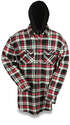 Men's Regular Gray Plaid Snap Front Lined Hooded Flannel Jacket