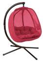 Red Hanging Egg Patio Chair With Stand 