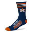Houston Astros 4 Stripe Deuce Crew Sock In Team Colors, Size Large