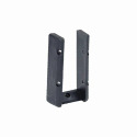 2 X 4-Inch Black Straight Rail Bracket 2-Pack