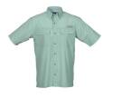 Bimini Flats V Short Sleeve Light Sage Fishing Shirt, Size Extra-Large