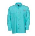2xl Aqua Bimini Flats V Long Sleeve Shirt With BloodGuard Plus