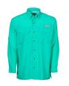 Bimini Flats V Long Sleeve Gulf Green Shirt, Size Small
