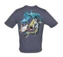 Hook M' Freshwater Gray Catfish Slam Grisaille Performance Short Sleeve Men's T Shirt, L
