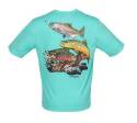 Hook M' Freshwater Aqua Trout Slam Performance Short Sleeve Men's T Shirt, S