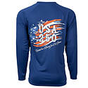 Navy Long Sleeve USA Theme 250th Celebration Fishing Shirt, Extra-Large