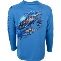 Hook M' Marina Blue Marlin 2 Performance Long Sleeve Men's T Shirt, 2XL