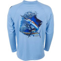 Hook M' Placid Blue Sail Fish 3 Performance Long Sleeve Men's T Shirt, 2XL