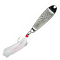 3.5-Inch Shorty Hammered Spoon With Treble Hook And White Bucktail